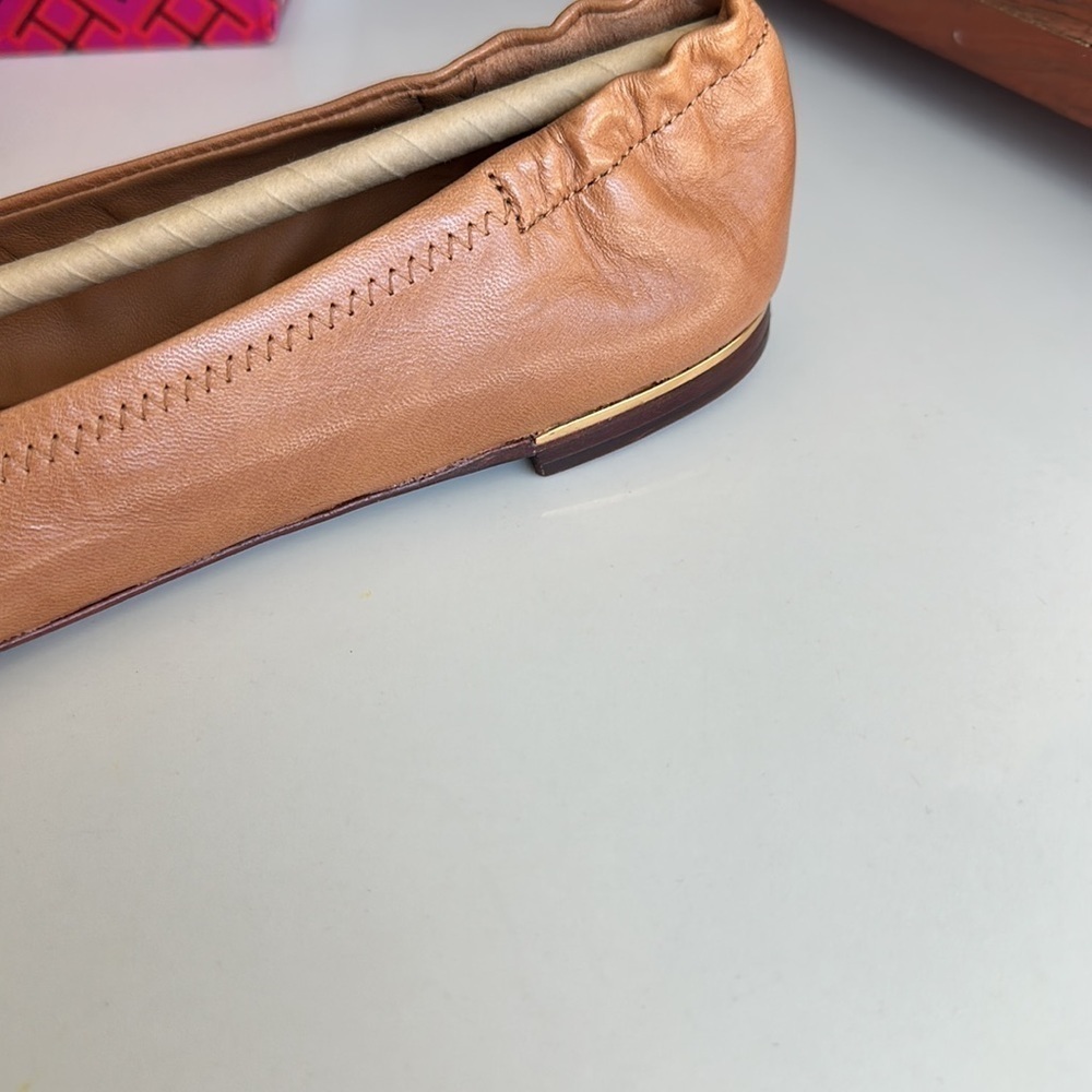 TORY BURCH Multi Logo Goat Leather Ballet
Shoes - Tan - Picture 3 of 5